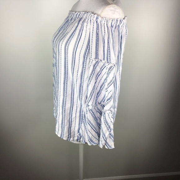 Anthropologie Drew Blue and White Striped Top S - Picture 3 of 6